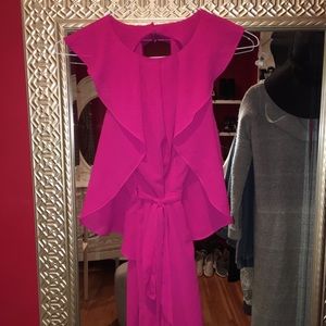 Hot pink elegant open back dress